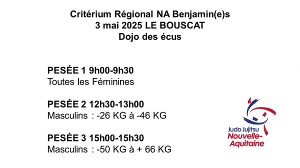CRITERIUM BENJAMINS 3 MAI - LE BOUSCAT